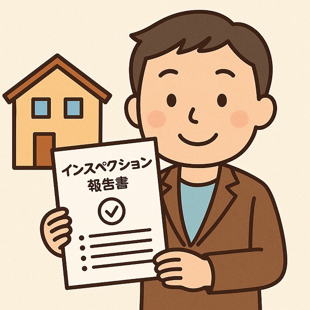 インスペクションの報告書を持つ売主
